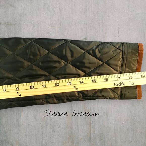 Vince Camuto Quilted Equestrian Riding Field Jacket Women’s M Olive Green Belted - Picture 6 of 10